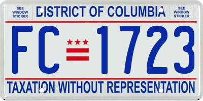 DC license plate FC1723