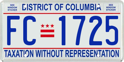 DC license plate FC1725