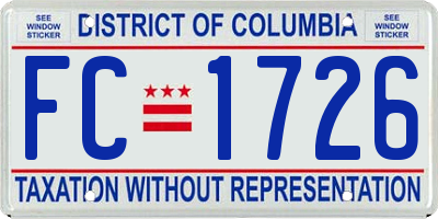 DC license plate FC1726