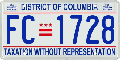 DC license plate FC1728