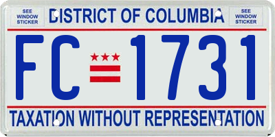 DC license plate FC1731