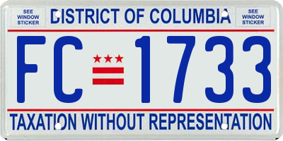 DC license plate FC1733