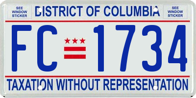 DC license plate FC1734