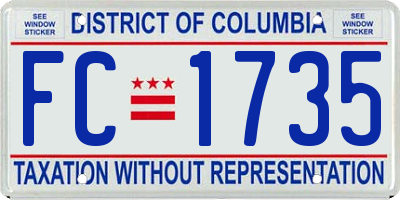 DC license plate FC1735