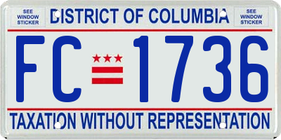 DC license plate FC1736