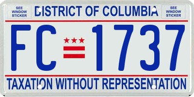 DC license plate FC1737