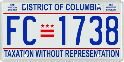 DC license plate FC1738