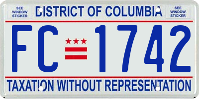 DC license plate FC1742