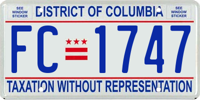 DC license plate FC1747