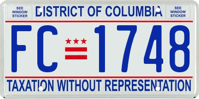 DC license plate FC1748