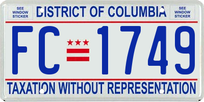 DC license plate FC1749