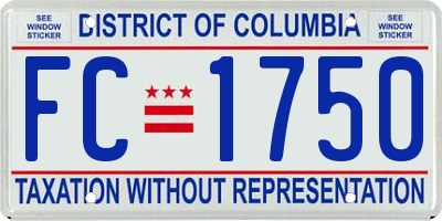 DC license plate FC1750