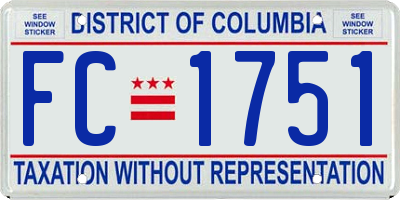 DC license plate FC1751