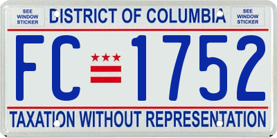 DC license plate FC1752