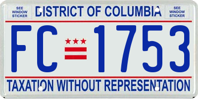 DC license plate FC1753