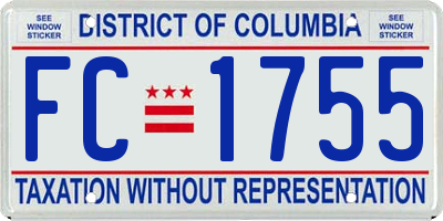 DC license plate FC1755