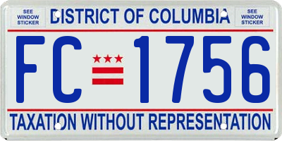 DC license plate FC1756