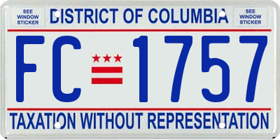 DC license plate FC1757