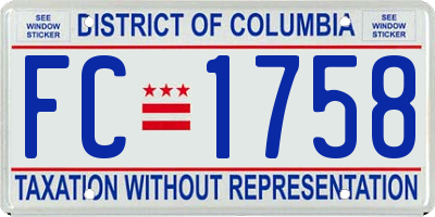 DC license plate FC1758