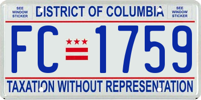 DC license plate FC1759