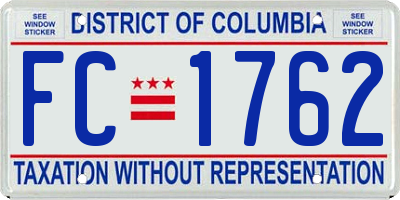 DC license plate FC1762