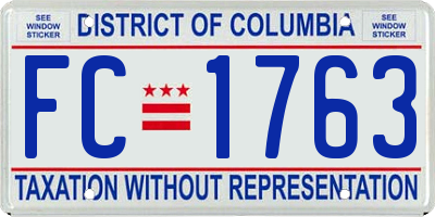 DC license plate FC1763