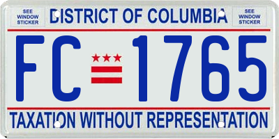 DC license plate FC1765