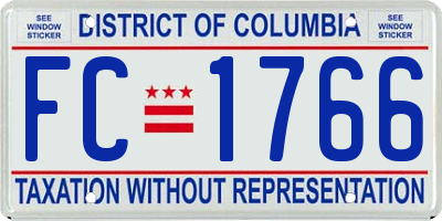 DC license plate FC1766