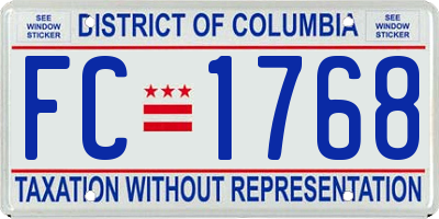 DC license plate FC1768