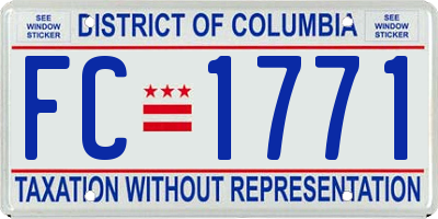 DC license plate FC1771