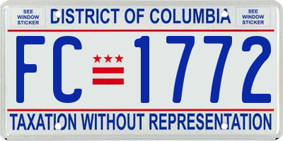 DC license plate FC1772