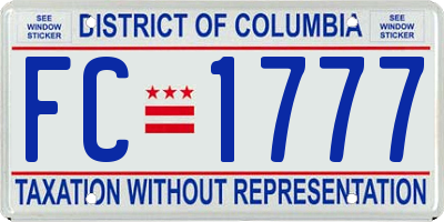 DC license plate FC1777