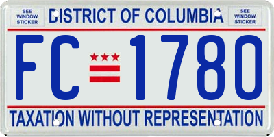 DC license plate FC1780