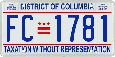 DC license plate FC1781