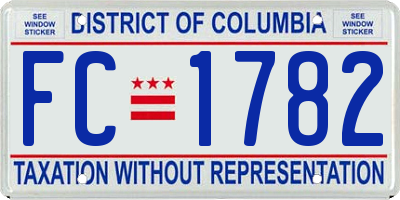 DC license plate FC1782