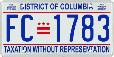 DC license plate FC1783