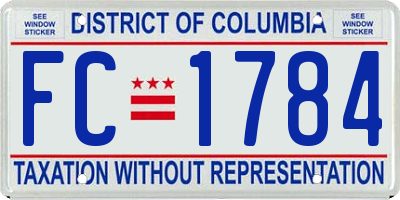 DC license plate FC1784