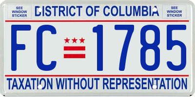 DC license plate FC1785