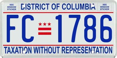 DC license plate FC1786