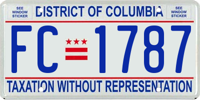 DC license plate FC1787