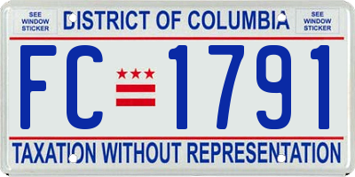 DC license plate FC1791