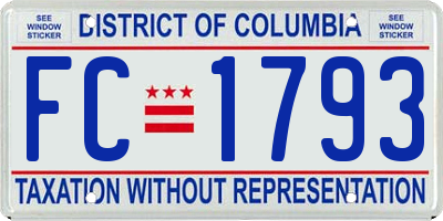 DC license plate FC1793