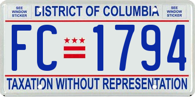 DC license plate FC1794