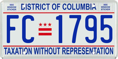 DC license plate FC1795