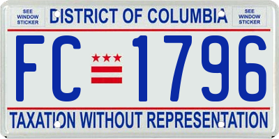 DC license plate FC1796