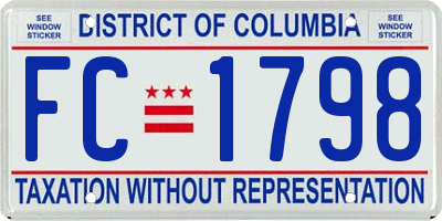 DC license plate FC1798