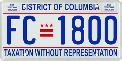 DC license plate FC1800