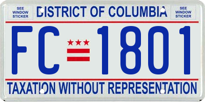 DC license plate FC1801