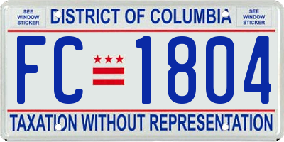 DC license plate FC1804