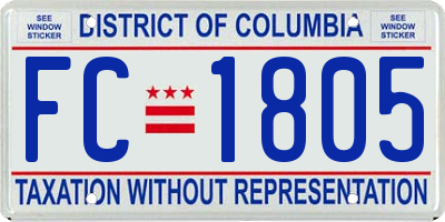 DC license plate FC1805